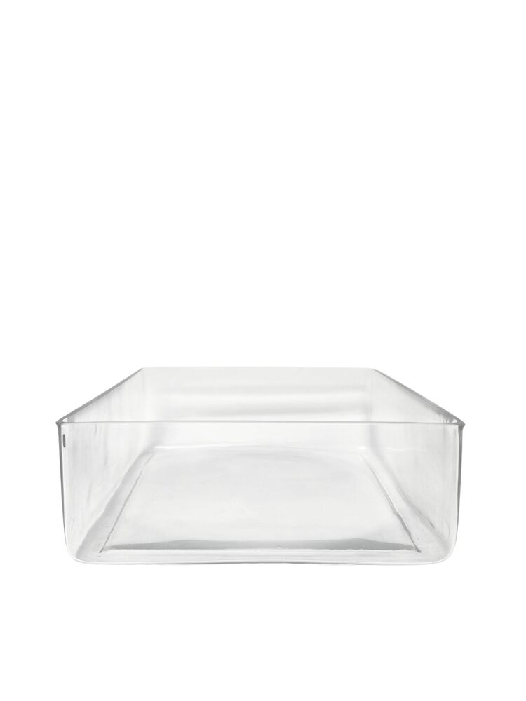 4 Inch Clear Square Glass Vase 12"W x 12"L x 4"H -- 4 Per Case
