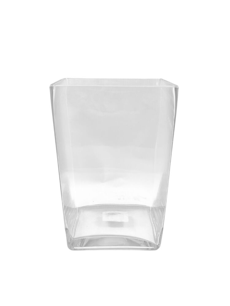 10 Inch Clear Rectangular Glass Vase 4"W x 6"L x 10"H -- 12 Per Case
