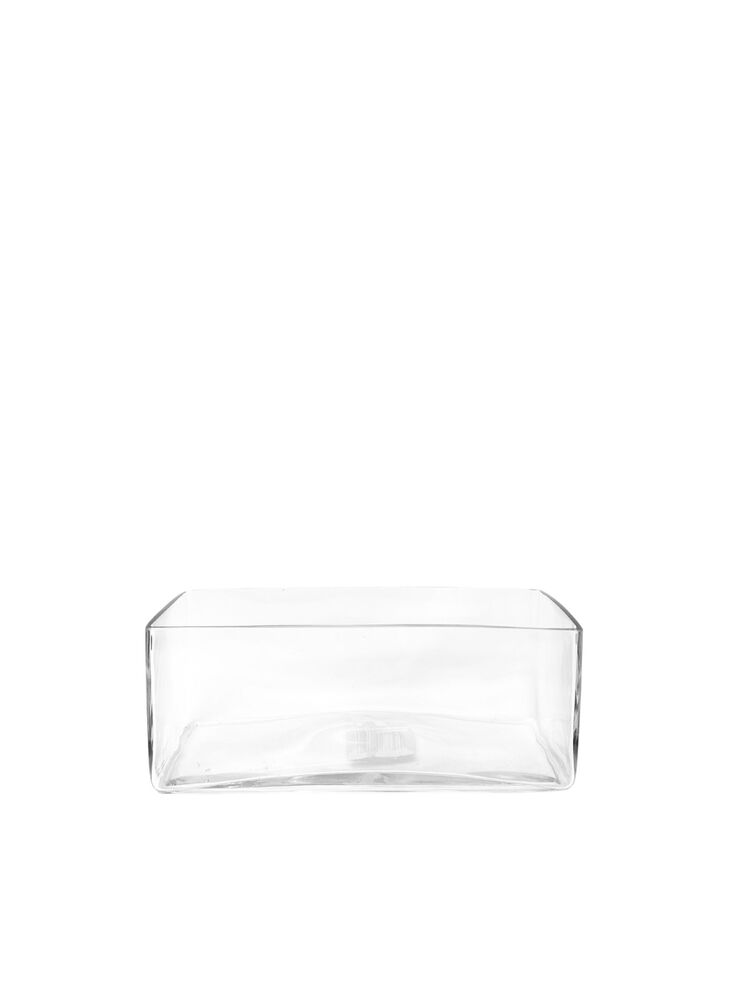 4 Inch Clear Rectangle Glass Vase 4"W x 10"L x 4"H -- 12 Per Case