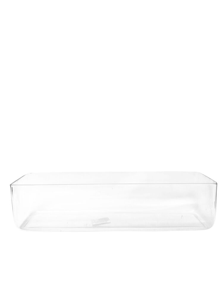 4 Inch Clear Rectangular Glass Vase 4"W x 16"L x 4"H -- 6 Per Case