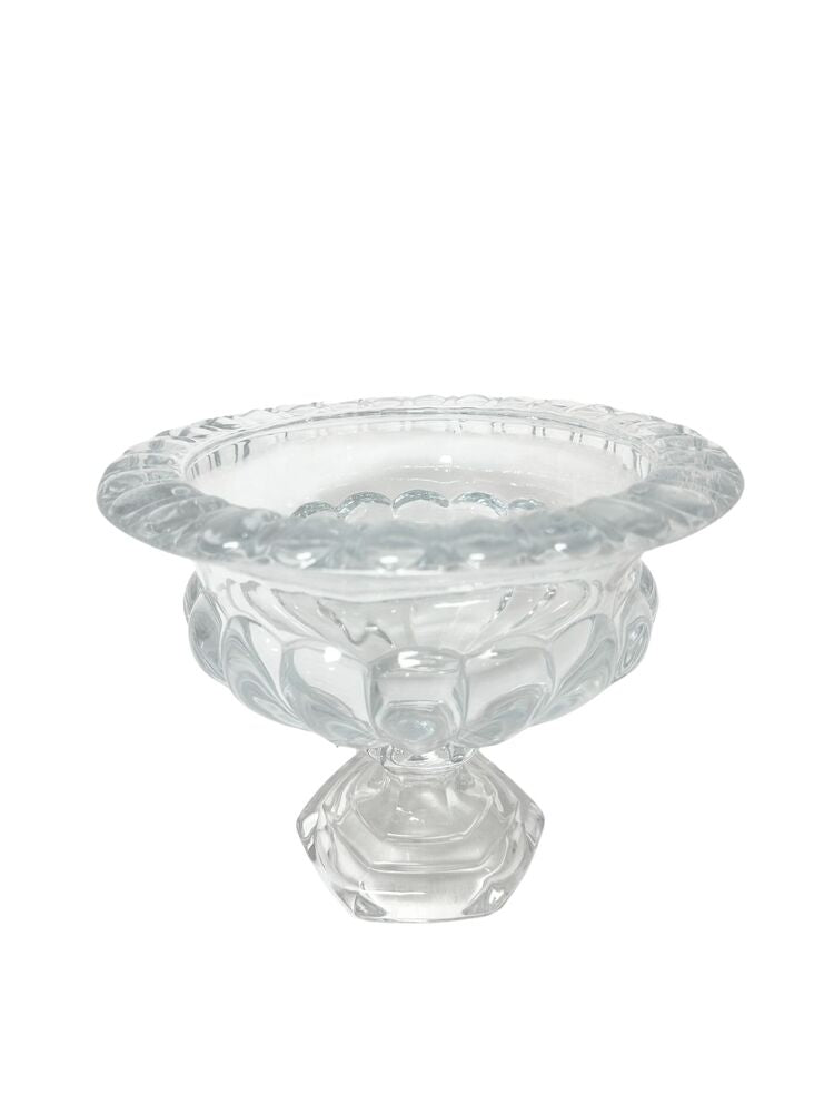 8.25 Inch Crystal Urn Pedestal Glass Vase 10.25"W x 8.25"H -- 4 Per Case