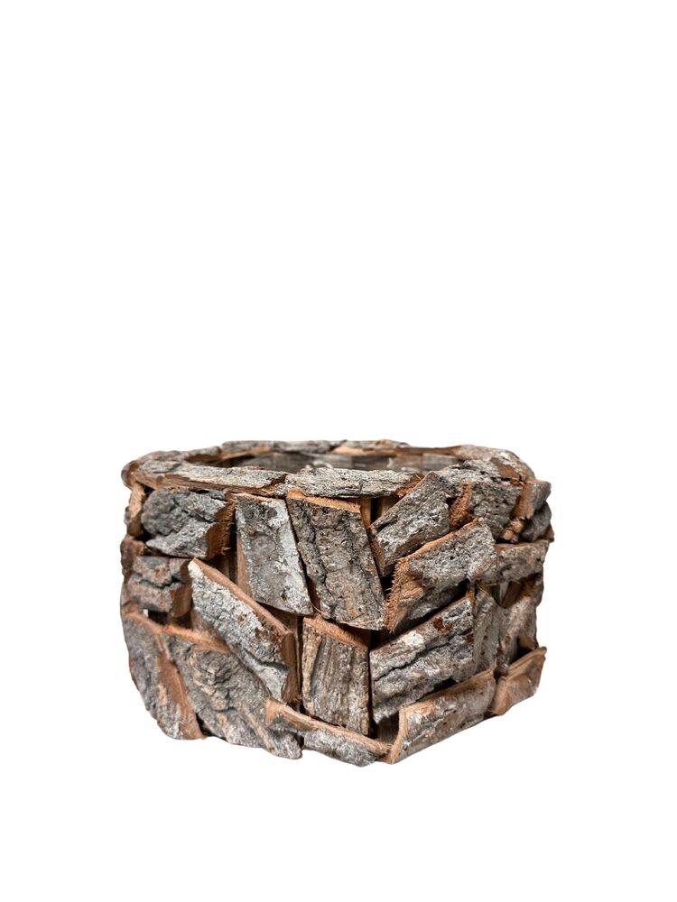 5.5 Inch Round Wood Planter 10.5"W x 10.5"L x 5.5"H -- 10 Per Case