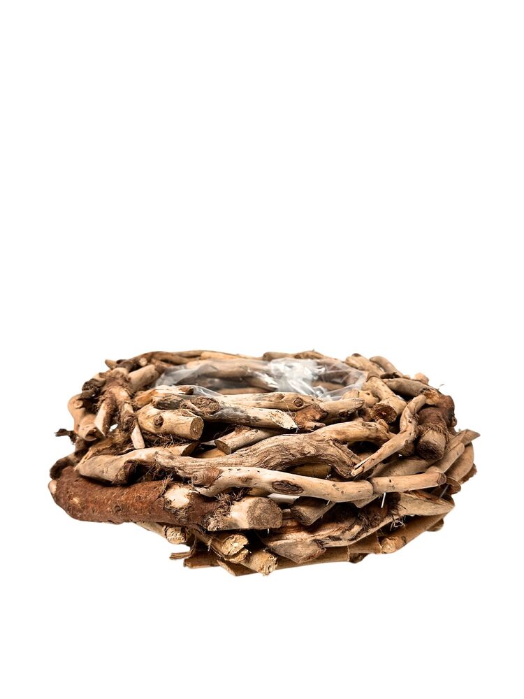 4 Inch Round Wood Planter 14W x 14L x 4H -- 8 Per Case