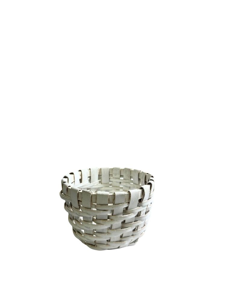 6 Inch White Round Basket No Handle 6"W x 4"H -- 60 Per Case