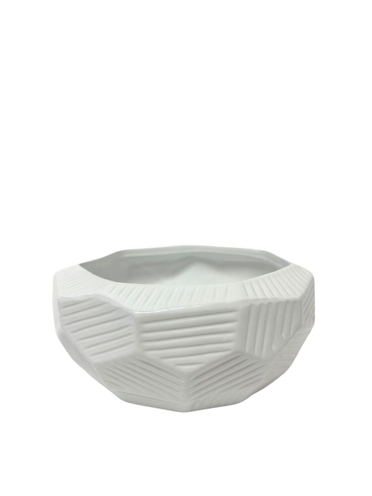 5 Inch Matte White Bowl Ceramic Vase 12W x 5H -- 8 Per Case