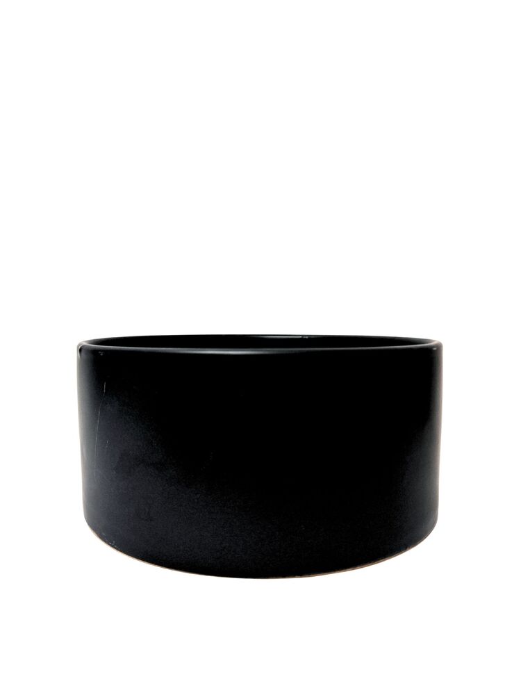 5 Inch Matte Black Cylinder Ceramic Vase 11"W x 5"H -- 4 Per Case