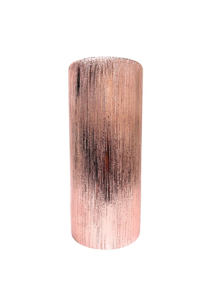 12 Inch Rose Gold Cylinder Etched Ceramic Vase 5W x 12H -- 12 Per Case