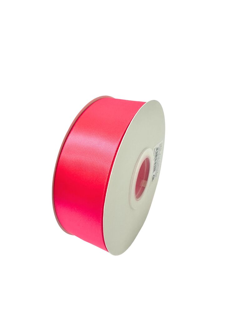 1.5 Inch Polyester Single Satin Ribbon (50 Yards) - Shocking Pink -- 9 Per Case