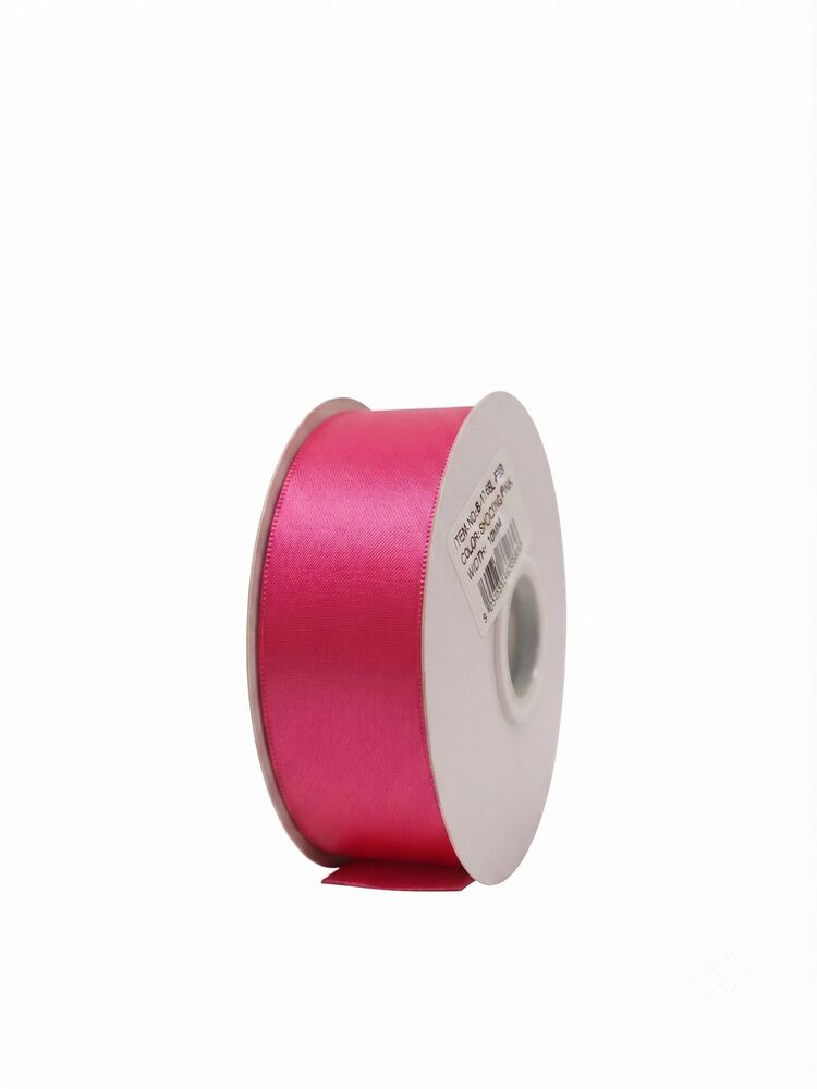 1.5 Inch Polyester Single Satin Ribbon (50 Yards) - Shocking Pink -- 9 Per Case