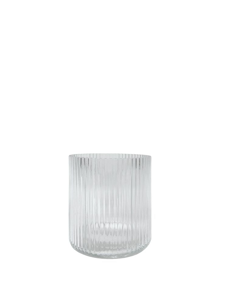 5 Inch Clear Cylinder Lined Glass Vase 5”W x 5”H -- 12 Per Case