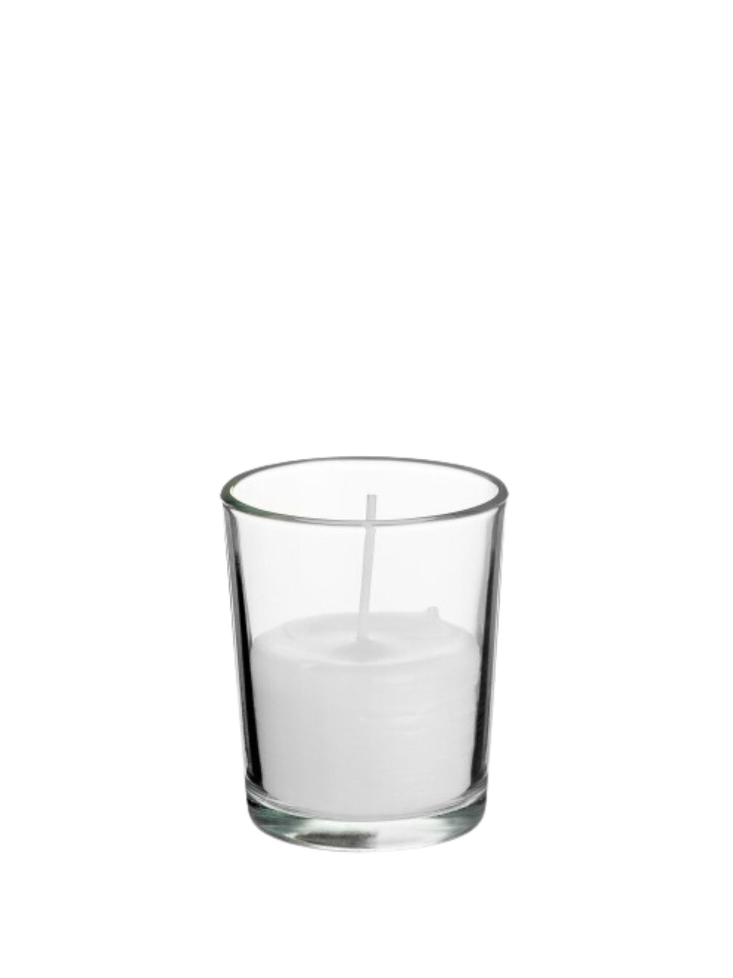 10-Hour White Votive Candle in Clear Glass Jar -- 48 Per Case