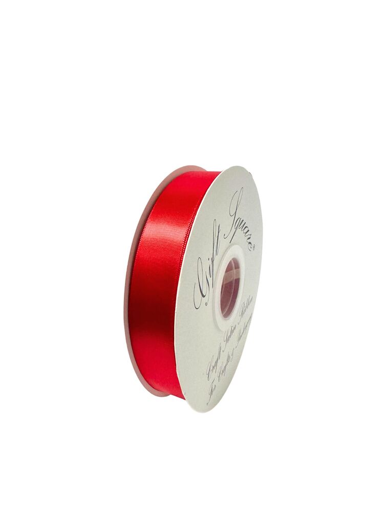 7/8 Inch Polyester Single Satin Ribbon (50 Yards) - Red -- 13 Per Case