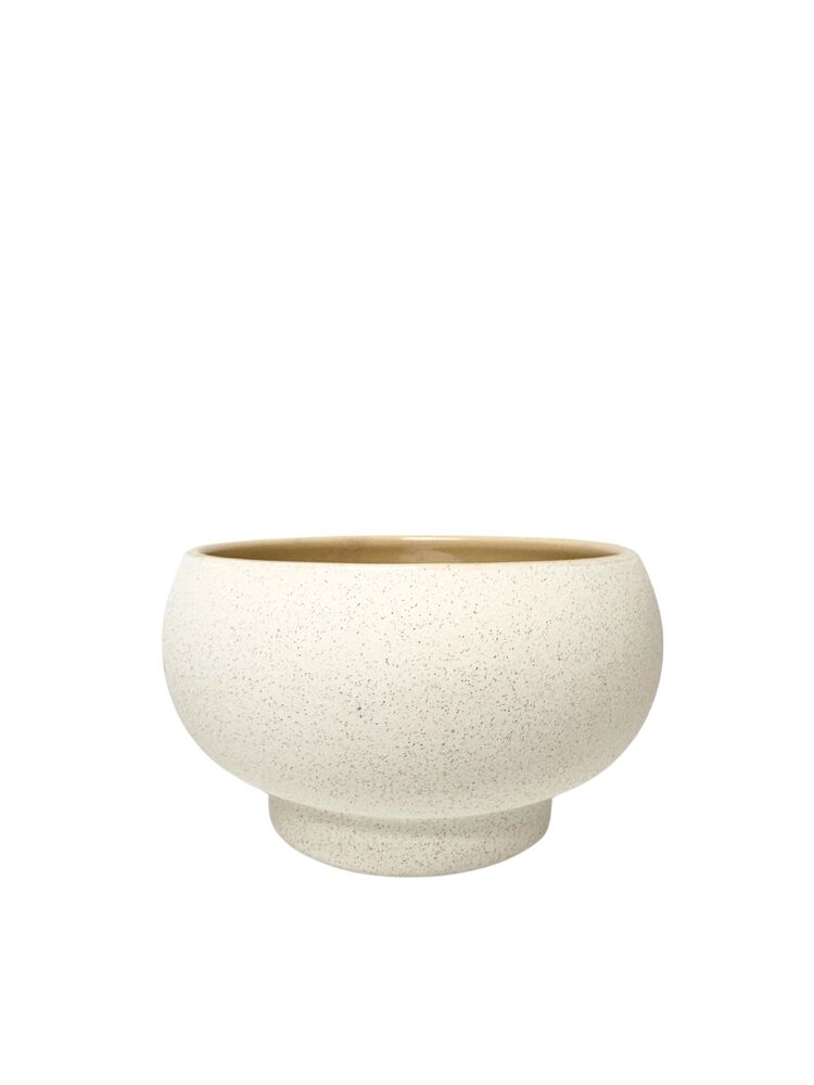 5.25 Inch White Bowl Ceramic Vase 9.5W x 5.25H -- 4 Per Case