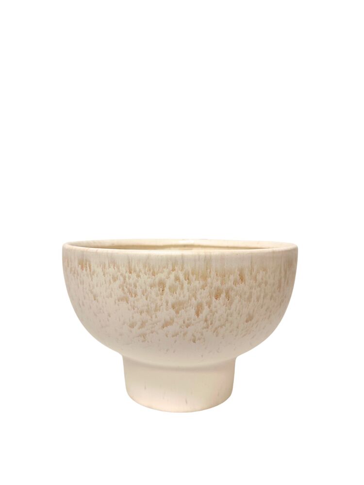 6 Inch Cream Compote Bowl Ceramic Vase 9.25W x 6H -- 6 Per Case