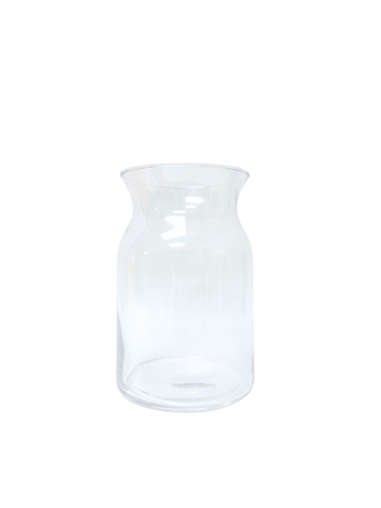 8 Inch Clear Belly Glass Vase 5.25"W x 8"H -- 12 Per Case