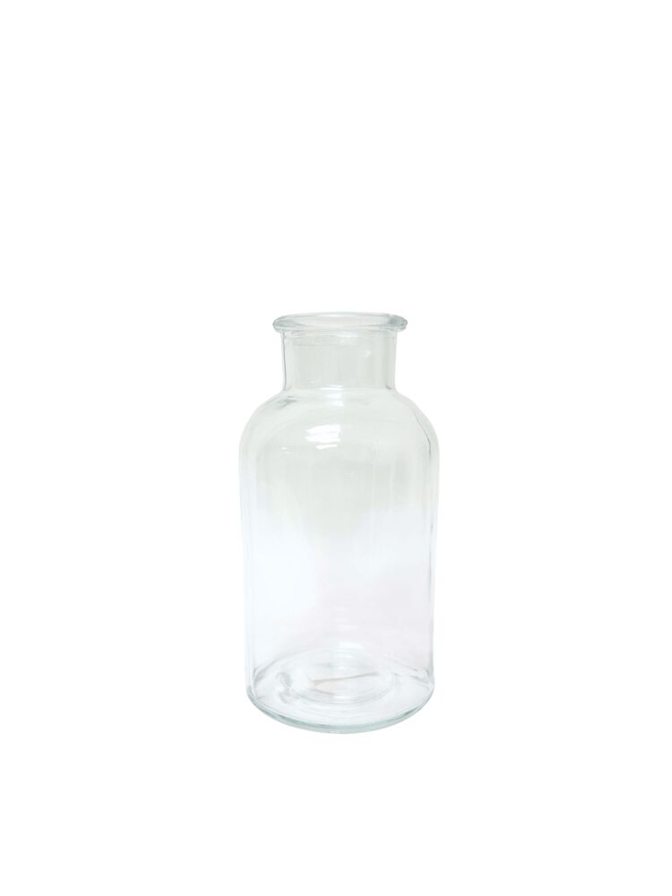 8 Inch Clear Bottle Glass Vase 2.5"W x 8"H -- 12 Per Case