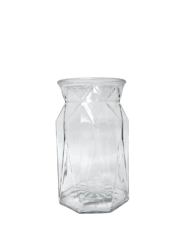 7 Inch Clear Pressed Ginger Glass Vase 4"W x 7"H -- 12 Per Case