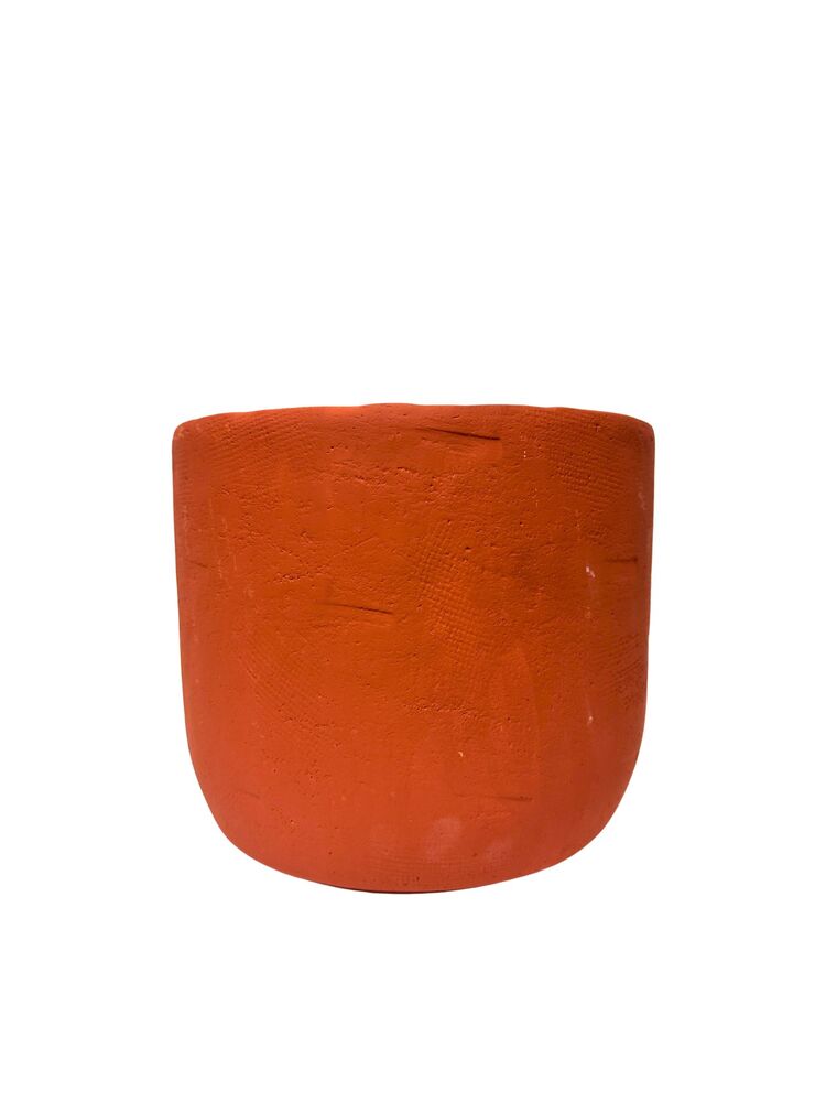 8.25 Inch Terracotta Round Cement Planter 9"W x 8.25"H -- 2 Per Case