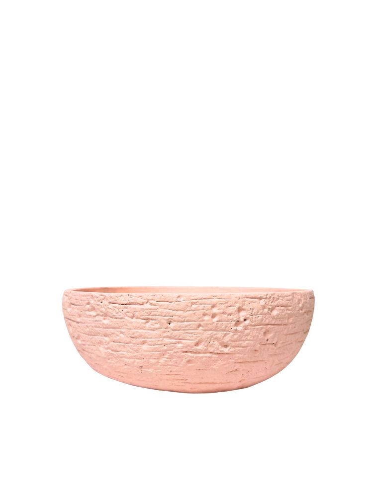 3 Inch Peach Bowl Cement Planter 8W x 3H -- 12 Per Case