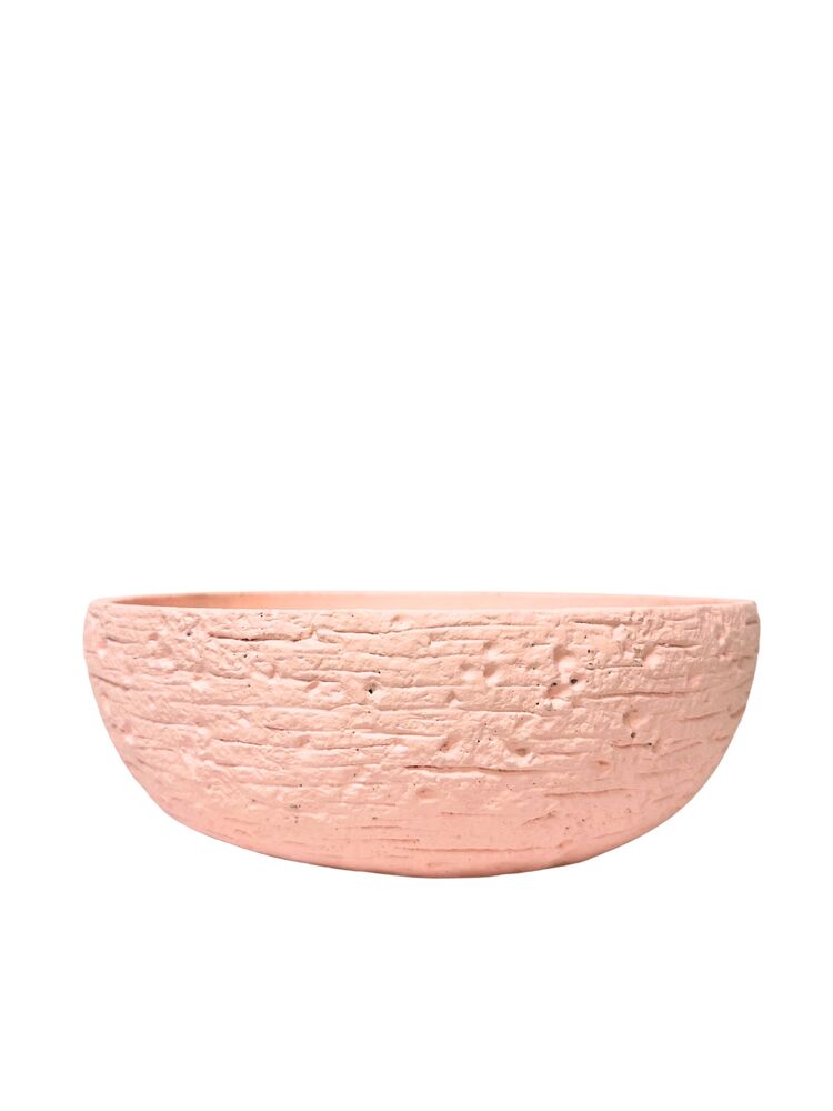 4 Inch Peach Bowl Cement Planter 12"W x 4"H -- 3 Per Case