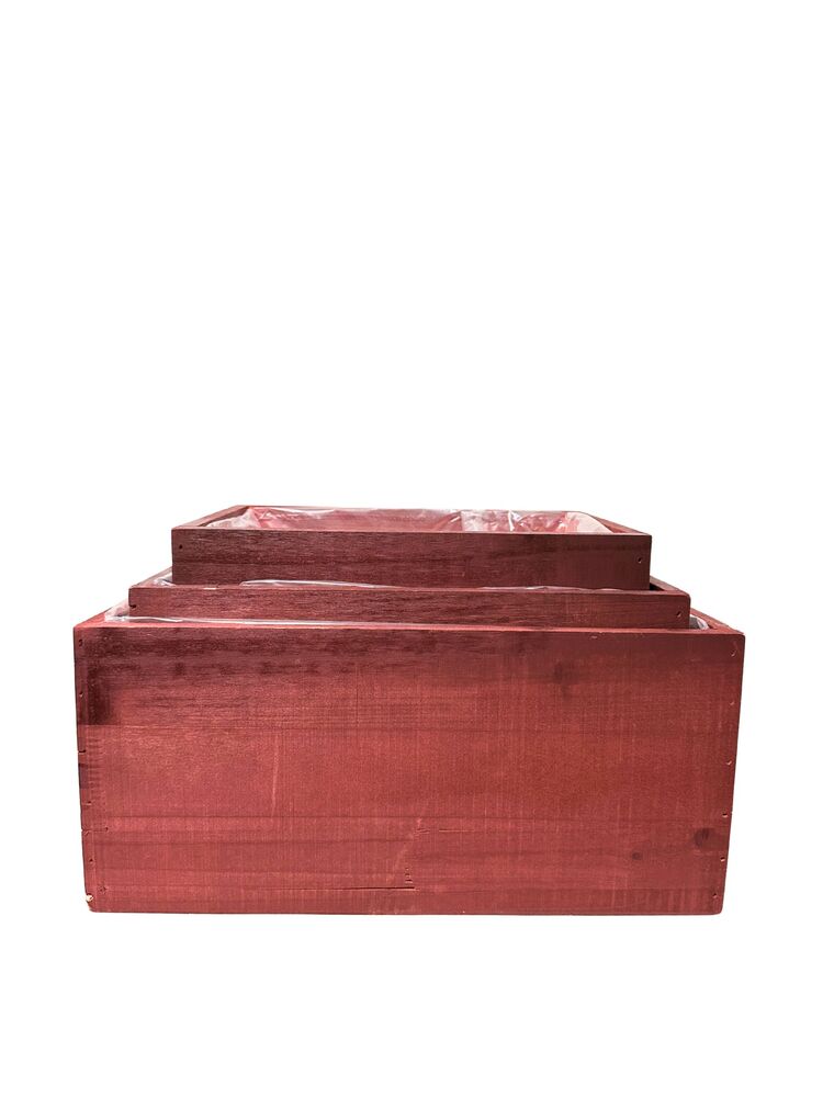 3-Piece Set Mahogany Rectangle 15.25"L x 11.25"W x 7"H -- 4 Per Case