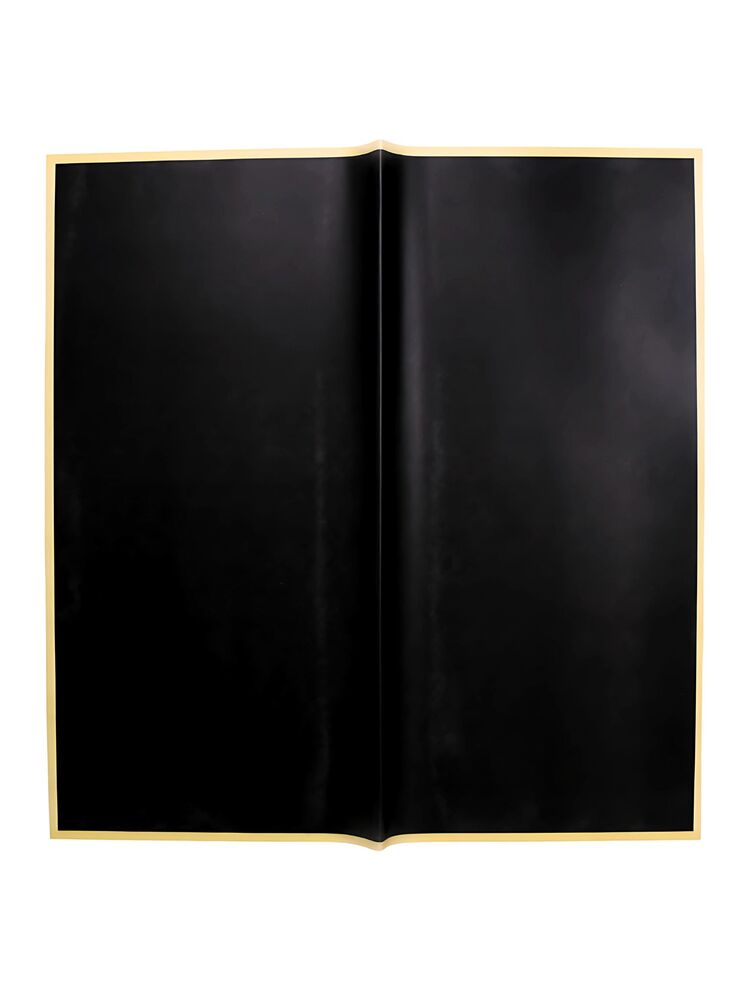 Black w/ Gold Edge Flower Wrapping Paper 20pcs -- 50 Per Case