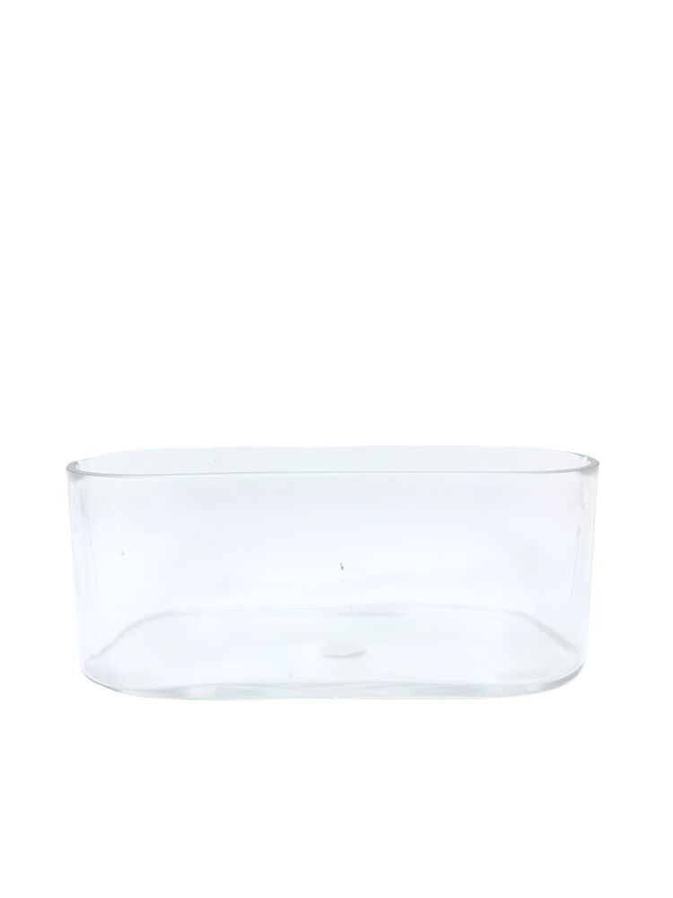 4 Inch Clear Oval Glass Vase 10"L x 4"W x 4"H -- 12 Per Case