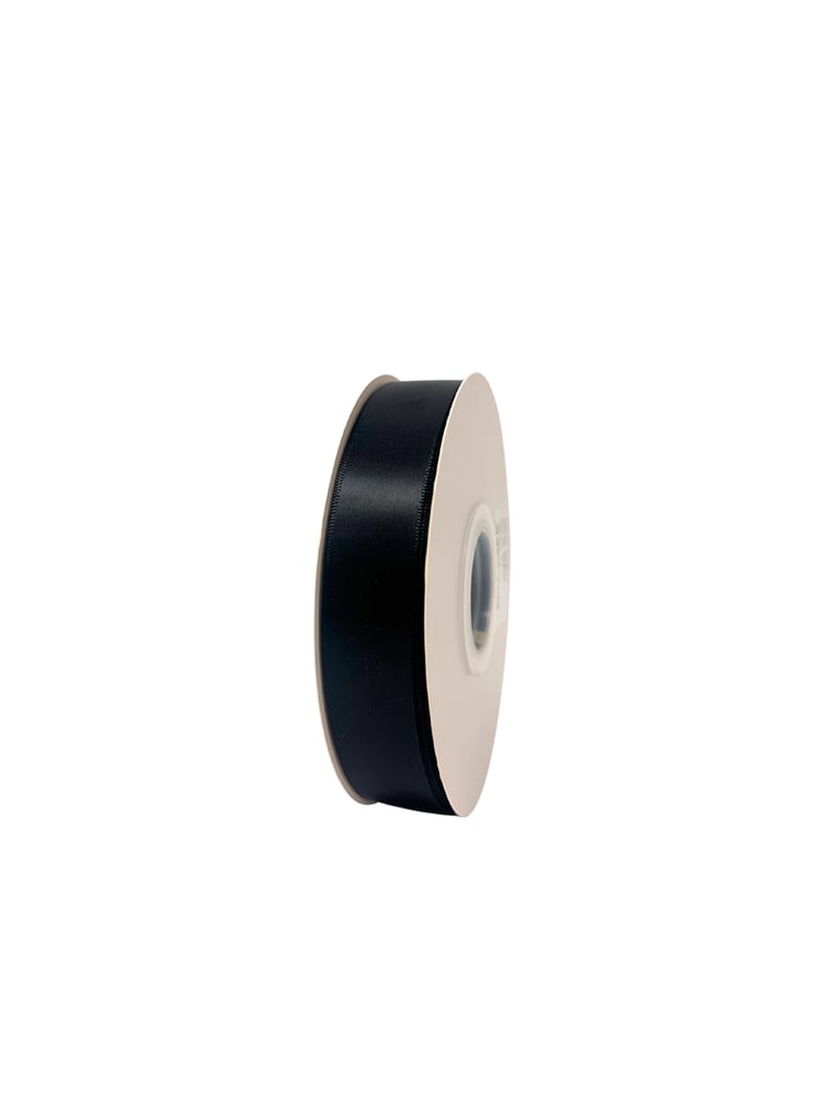 7/8 Inch Polyester Single Satin Ribbon (50 Yards) - Black -- 13 Per Case