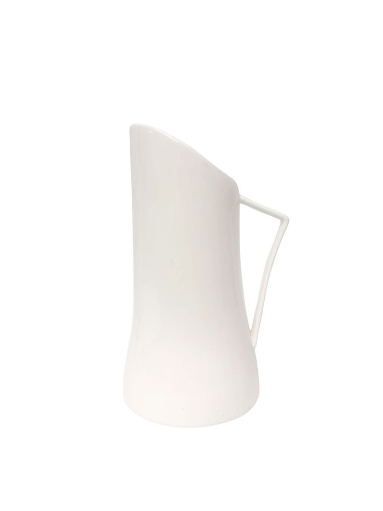 9.5 Inch White Pitcher Ceramic Vase 3.5"W x 9.5"H -- 18 Per Case