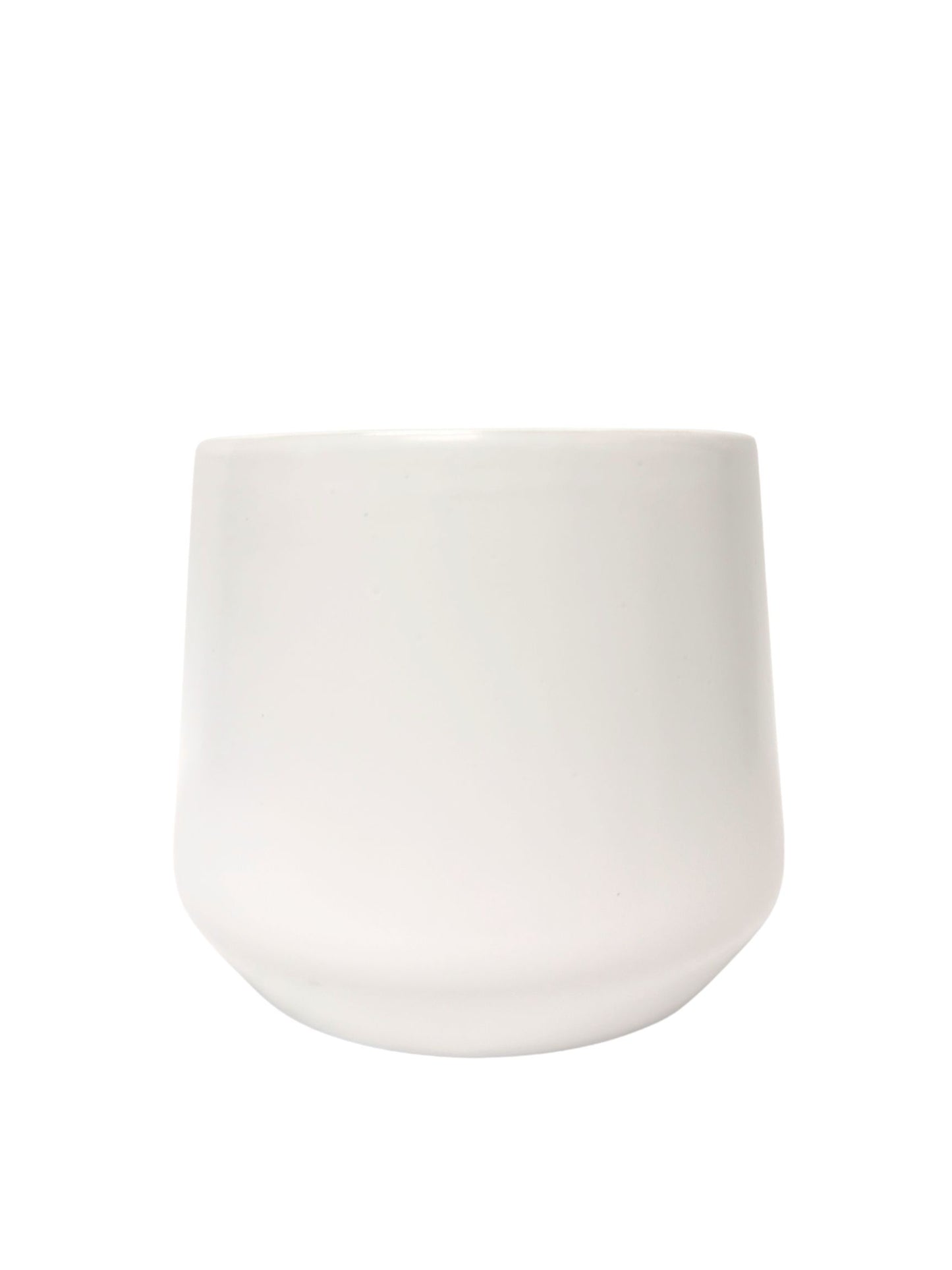6.25 Inch White Round Ceramic Vase 7"W x 6.25"H -- 8 Per Case