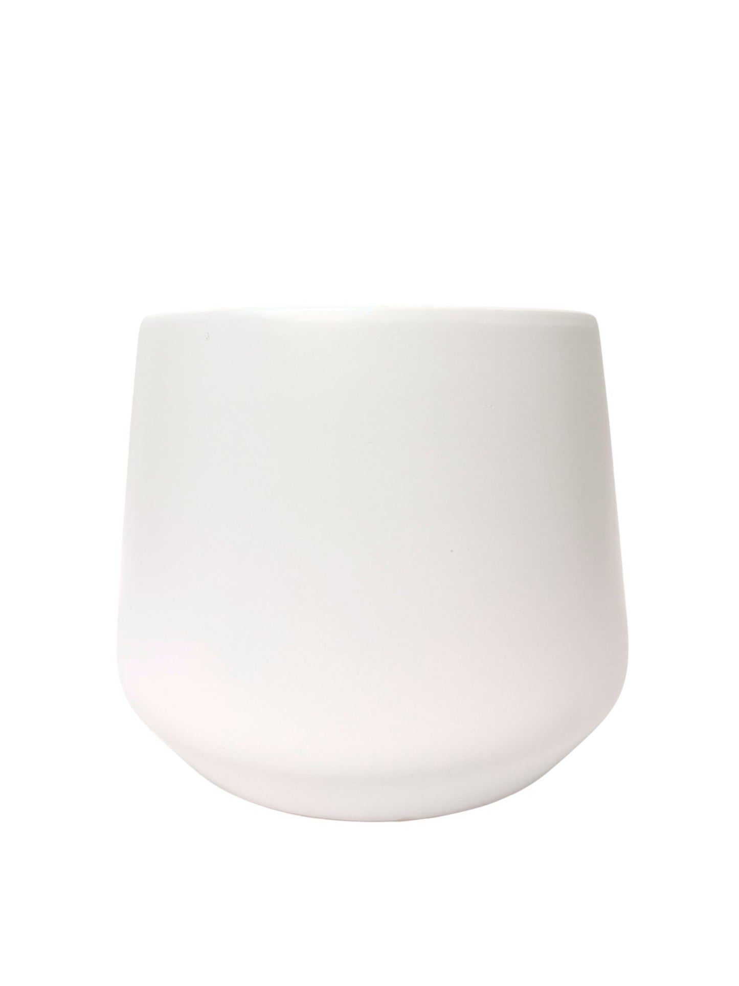7 Inch White Round Ceramic Vase 8.5"W x 7"H -- 6 Per Case