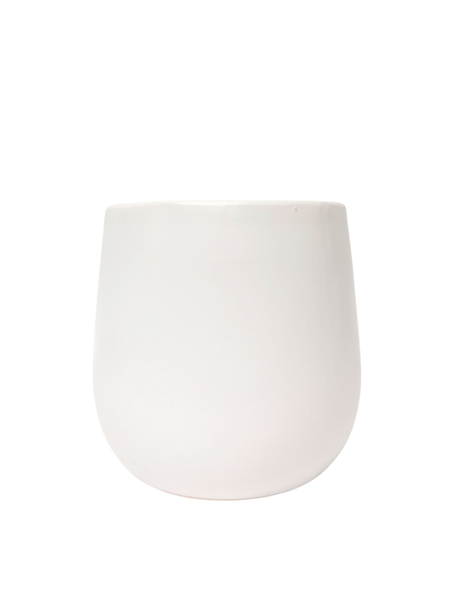 5.25 Inch White Round Ceramic Vase 5.5"W x 5.25"H -- 18 Per Case