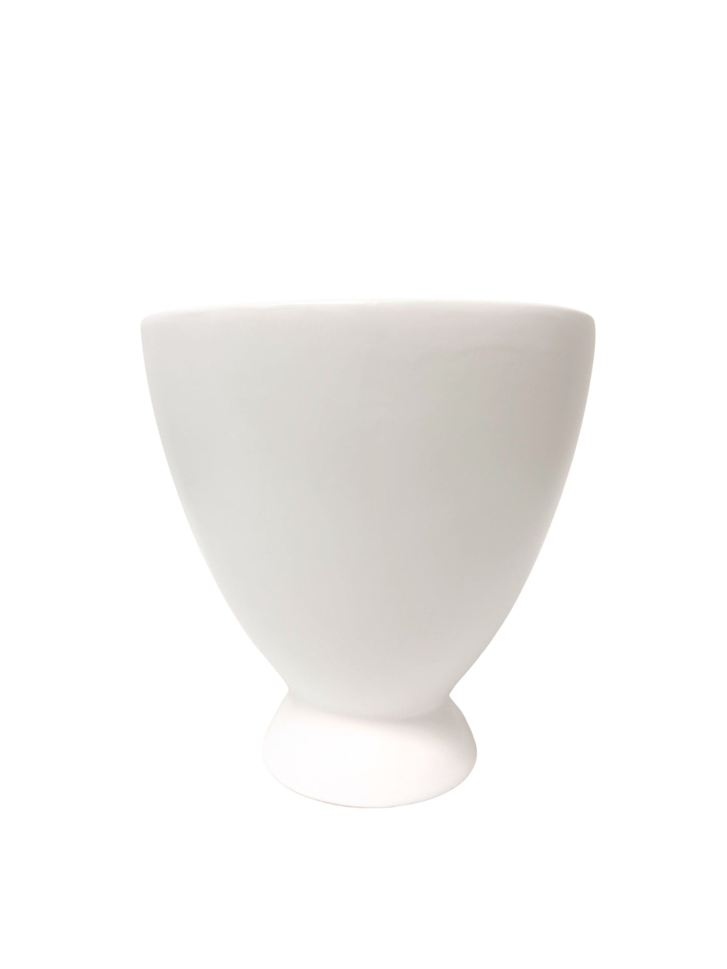 8 Inch White Round Ceramic Vase 8"W x 8"H -- 8 Per Case
