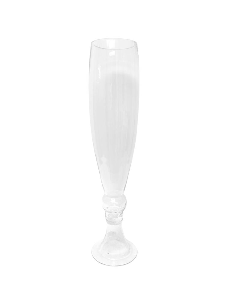 27 Inch Clear Cup Pedestal Glass Vase 5.5"W x 27"H -- 4 Per Case