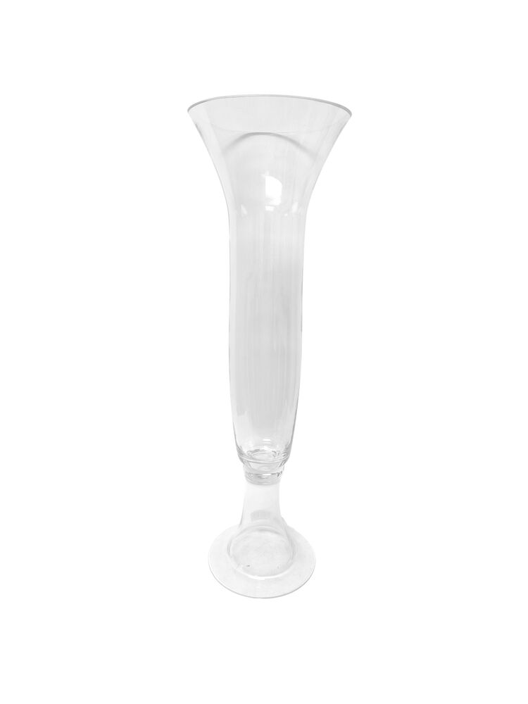 26 Inch Clear Belly Pedestal Glass Vase 7.25"W x 26"H -- 6 Per Case