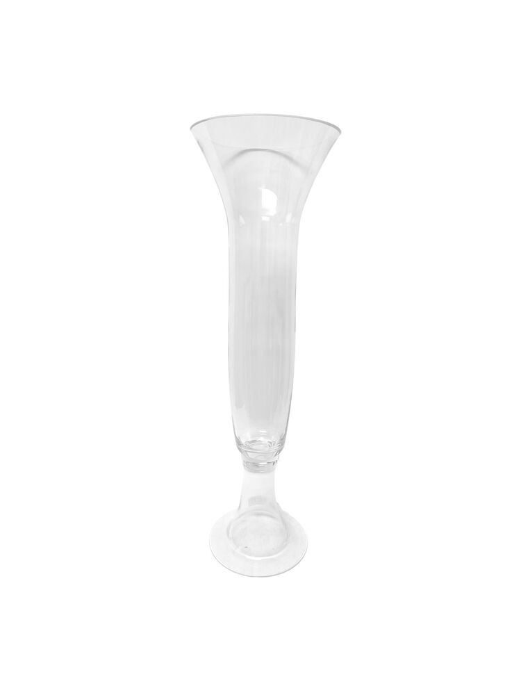 25 Inch Clear Belly Pedestal Glass Vase 8"W x 25"H -- 4 Per Case