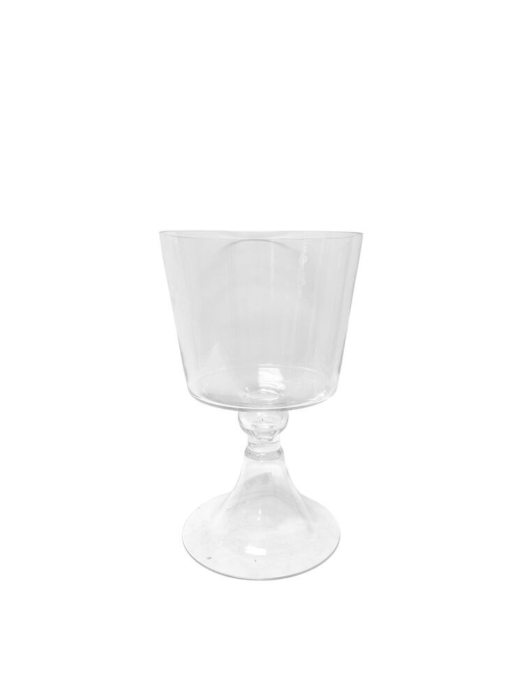 12 Inch Clear Cup Pedestal Glass Vase 8"W x 12"H -- 4 Per Case