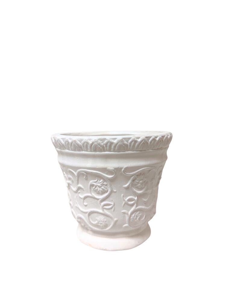 4.75 Inch White Cup Ceramic Vase 5"W x 4.75"H -- 24 Per Case