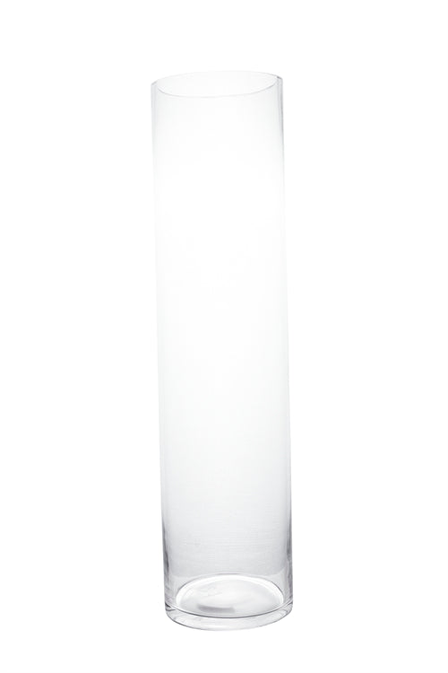 20 Inch Clear Cylinder Glass Vase 5"W x 20"H -- 6 Per Case