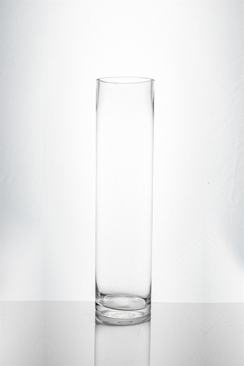 16 Inch Clear Cylinder Glass Vase 4W x 16H -- 12 Per Case