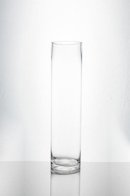 16 Inch Clear Cylinder Glass Vase 4W x 16H -- 12 Per Case