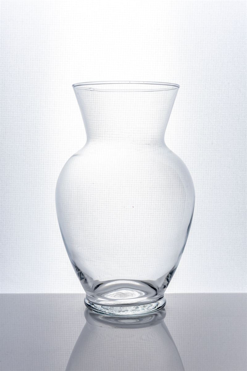 11 Inch Clear Ginger Glass Vase 5W x 11H -- 6 Per Case