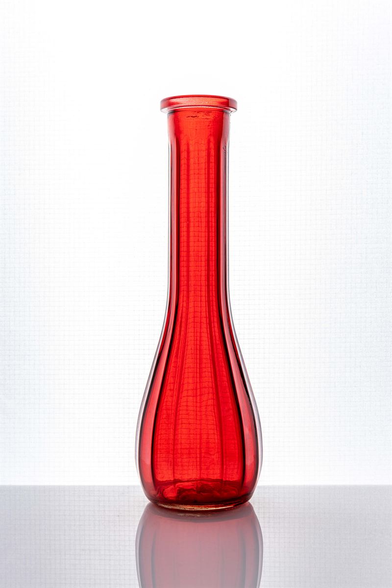 8.5 Inch Red Bud Glass Vase 1.75W x 8.5H -- 24 Per Case
