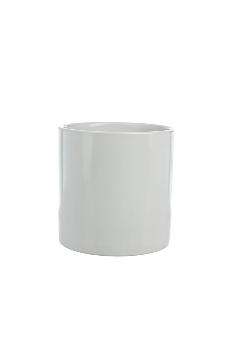 5 Inch Matte White Cylinder Ceramic Vase 5W x 5H -- 24 Per Case