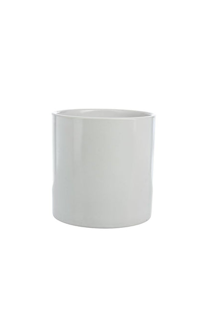5 Inch Matte White Cylinder Ceramic Vase 5W x 5H -- 24 Per Case