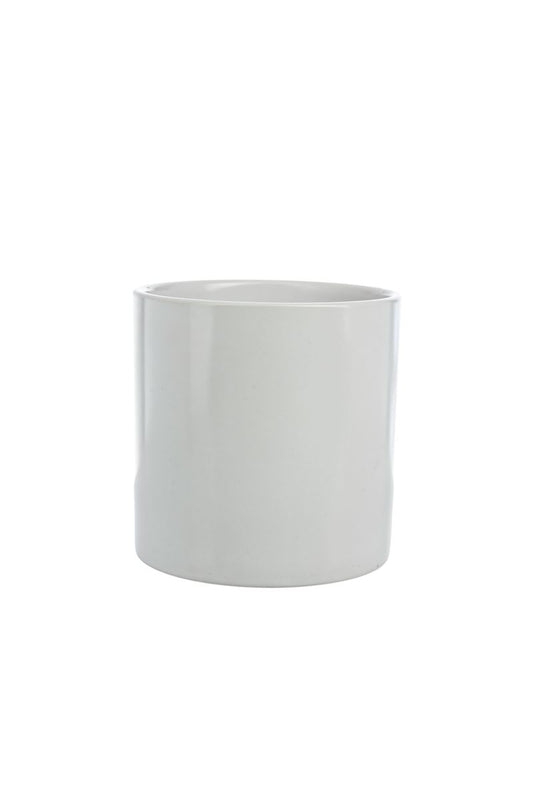 5 Inch Matte White Cylinder Ceramic Vase 5W x 5H -- 24 Per Case