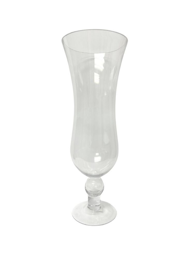 20 Inch Clear Belly Pedestal Glass Vase 7.5W x 20H -- 6 Per Case
