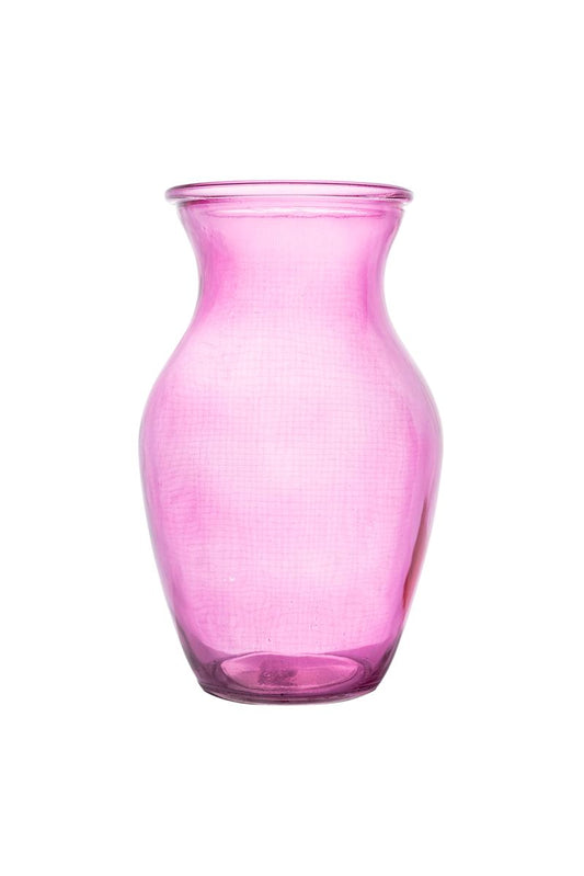 8 Inch Pink Ginger Glass Vase 4W x 8H -- 12 Per Case
