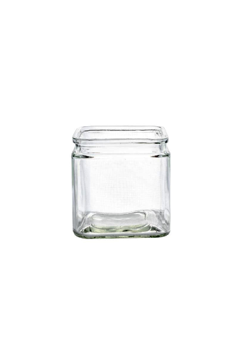 4.75 Inch Clear Square Glass Vase 4.5W x 4.75H -- 12 Per Case