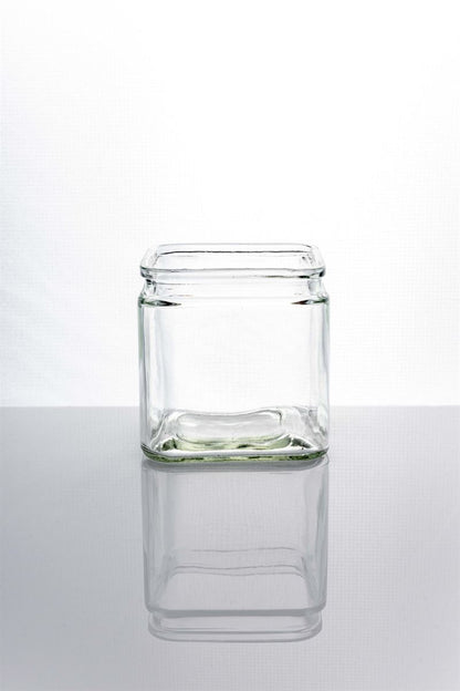 4.75 Inch Clear Square Glass Vase 4.5W x 4.75H -- 12 Per Case